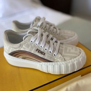 Fendi Fabirc & Leather Sneakers
